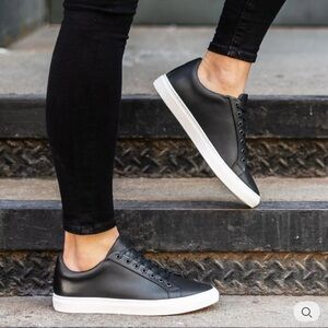 Classic Black Leather Sneakers